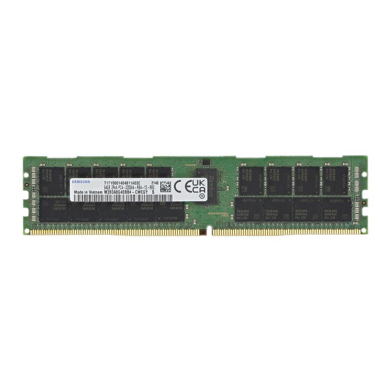 Samsung RDIMM 64GB 2Rx4 PC-3200Mhz - M393A8G40BB4-CWE Samsung 1 - Memstar